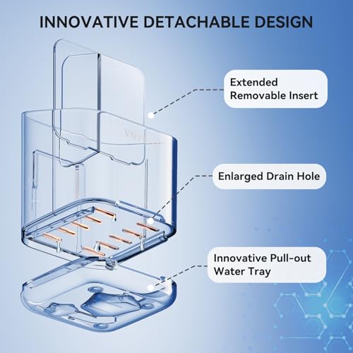 Toothbrush Holders for Bathrooms, 3 Slots Detachable Electric Toothbrush Holder Wall Mounted with Divider, Removable Tooth Brush and Toothpaste Holder Organizer for Bathroom/Kitchen/Office - color: Clear+grey