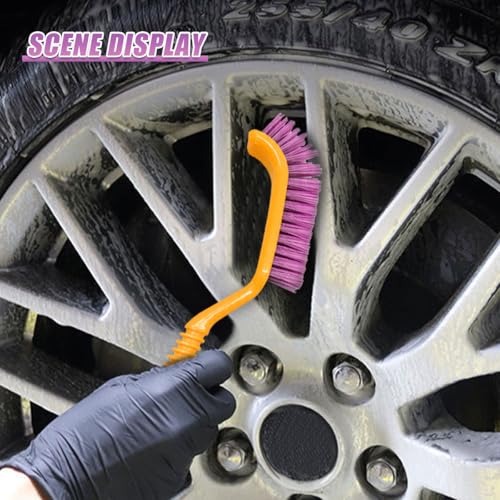 Car Crevice Cleaning Brush, Multipurpose Window Track Detail Brush, Scratch-Resistant Hard Bristle Gap Scrubber for Car, Home, Kitchen, Sink (3PCS) - size: 3PCS