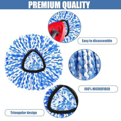 3-Pack Spin Mop Replacement Head for O-Ceda RinseClean Spin Mop Refill 2-Tank System Microfiber Deep Cleaning Machine Washable and Easy-to-Replace - size: 3 Count (Pack of 1)