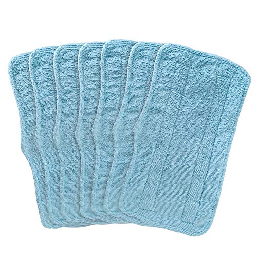 Fushing 7Pcs Steam Mop Pads, Washable Microfiber Cleaning Steamer Replacement Pads for Shark Steam & Spray Mop S3101 S3251 SK460 SK410 S3101n2 S3250 SK435CO SK140 SK141,Blue - color: Blue