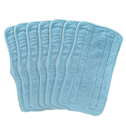 Fushing 7Pcs Steam Mop Pads, Washable Microfiber Cleaning Steamer Replacement Pads for Shark Steam & Spray Mop S3101 S3251 SK460 SK410 S3101n2 S3250 SK435CO SK140 SK141,Blue - color: Blue