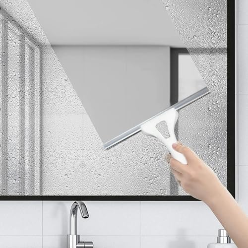 Squeegee for Shower Glass Door, Shower Squeegee for Glass Doors - All-Purpose Squeegee with Hook for Shower Doors, Windows, Mirrors, Tiles and Car Glass - 10 Inches
