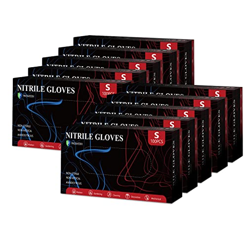 PROMEDIX P Nitrile Disposable Gloves,4mil-100 Count,Gloves Disposable Latex Free,Powder Free for Cooking,Household,Food safe - size: X-Large, style: Black of 1000