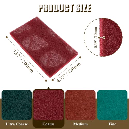 4 Pcs 4.7 x 7.9 Inch General Purpose Scuff Pads, 7447 Very Fine Sanding Hand Pads for Scuffing, Scouring, Sanding, Paint Primer Prep Adhesion Scratch, Surface Preparation for Car, Craft - size: Coarse, 4pcs