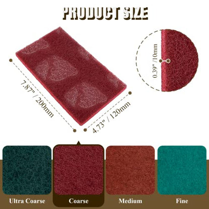 4 Pcs 4.7 x 7.9 Inch General Purpose Scuff Pads, 7447 Very Fine Sanding Hand Pads for Scuffing, Scouring, Sanding, Paint Primer Prep Adhesion Scratch, Surface Preparation for Car, Craft - size: Coarse, 4pcs