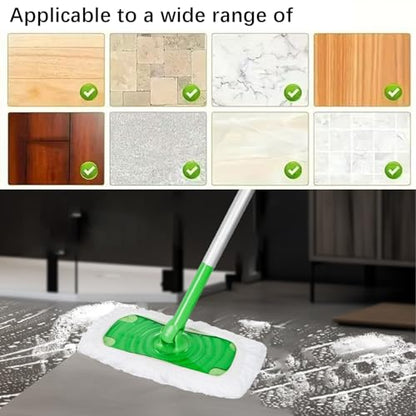 3 Pack White Reusable Microfiber Mop Pads Washable Refills for Wet & Dry Floor Cleaning Fits Most Standard Mops Household Cleaning Pads (White,3) - color: White