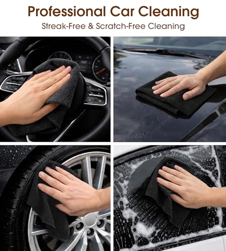 KitchLife Microfiber Cleaning Cloth Roll, 200 Pack - Tear-Away Microfiber Paper Towels, Lint-Free, Reusable, Washable for Kitchen, Car, Dishes, and Sensitive Surfaces (Black) - color: Black, size: 100 Pack x 2