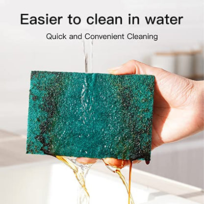 Heavy Duty Scour Pads Sponge Dish Scrubber Non-Scratch Green Reusable Household Scrub Pads for Kitchen and Dish Cleaning Tool (20Pcs Sponge+3Pcs Clean Towel) - style: 20Pcs Sponge+3Pcs Clean Towel