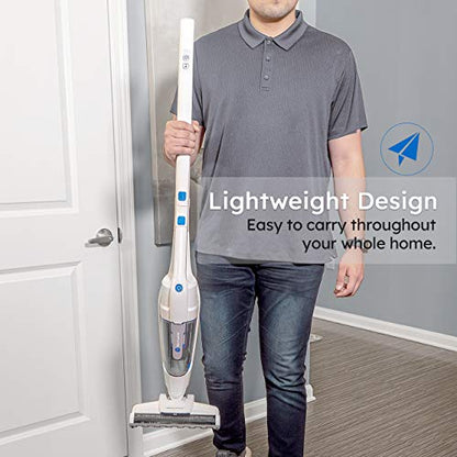 Vacmaster VSD1801 Cordless Handheld & Stick Vacuum Cleaner 2 in 1, Rechargeable Li-ion Battery Powerful Lightweight for Hardwood Floor, Carpet and Pet Hair White - style: White