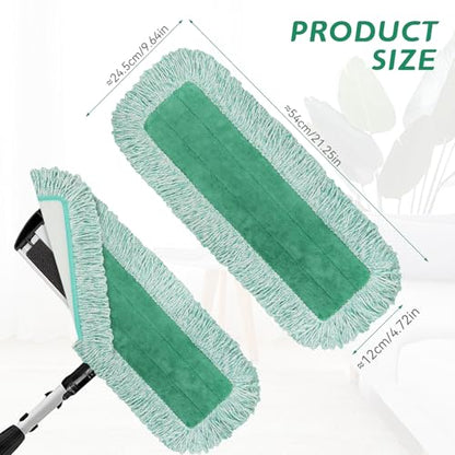 Dust Mop Pads for Rubbermaid Commercial Microfiber Dust Mop - 18 inch Mop Head Replacement with Fringe - Reusable Wet & Dry Cleaning Flat Mop System 18" 17" Refill for Multi-Surface Floor - 8 Pack - color: 8 Pack
