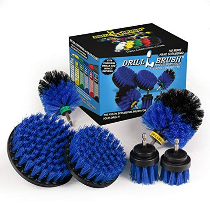 Pool Accessories - Cleaning Supplies - Drill Brush - 5 Piece Spin Brush Pool Cleaning Kit - Pool Supplies - Slide - Deck Brush - Hot Tub - Spa - Pond Liner - Pool Brush - Carpet Cleaner - color: Blue