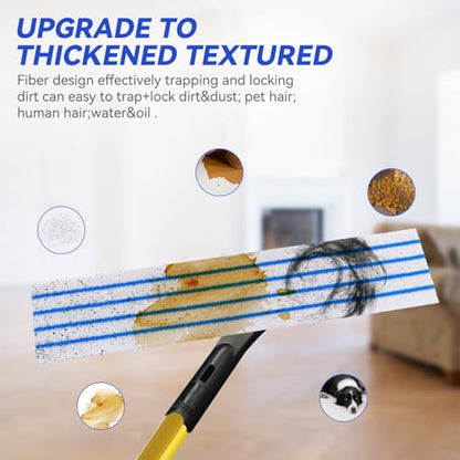 Replacement Disposable Microfiber Pad Fit for Rubbermaid Quick Connect Mop System - 30 Pack Wet & Dry Commercial Cleaning Refills with Scrubbing/Scouring Stripes Fit for Any Flat System 17 and 18 Inch - color: 18 Inch-30pack-blue&white-disposable