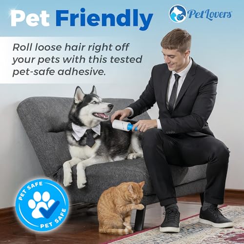 PetLovers Extra Sticky Lint Roller Mega Value Set 900 Sheets for Pet Hair Removal and Clothes, Dog and Cat Lint Remover, 10 Pack - size: 10 Pack