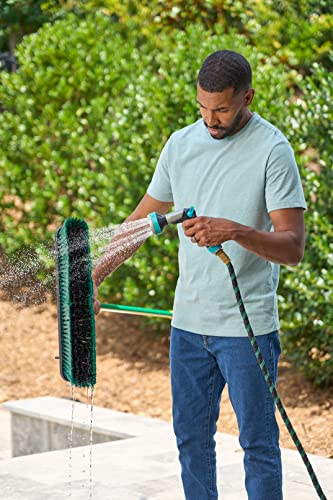 Quickie Bulldozer 18-Inch Multi-Surface Push Broom, Green, Heavy-Duty with Swivel Hang-Up Feature, Perfect for Indoor and Outdoor Cleaning, Sweeping Sidewalks & Warehouses - size: 18 Inch, style: Multi Surface