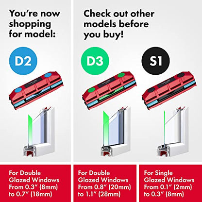 Tyroler Bright Tools The Glider D-2 Magnetic Window Cleaner for Double Glazed Windows. Fit to 0.3in - 0.7in Window Thickness. Glass Cleaner - size: Double-Glaze Fit 0.3"-0.7"