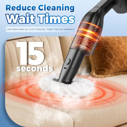 Fast Heating & Heavy Duty Detachable Steam Mop Cleaner with 17 Accessories, Dual-Speed Control 260°F High-Temperature Floor Steam Mop, Power Steady Steam Cleaner for All Floors|Windows|Tile|Grout|Home