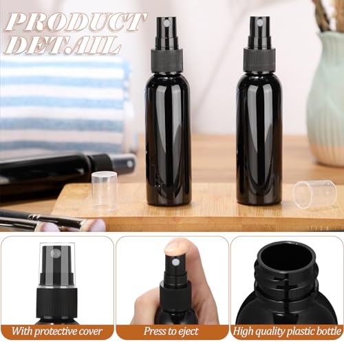 Tanlade 100 Pcs 2oz Small Spray Bottles Refillable Mini Spritzer Clear Empty Plastic Spritz Bottle Refillable Reusable Travel Size Mist Sprayer for Travel Cleaning Perfume Liquid(Black) - color: Black