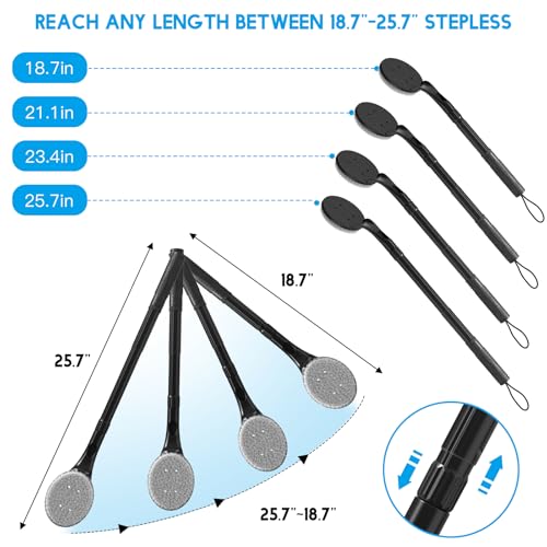 Long Handle Back Scrubber for Shower, 25.7” Telescopic Anti-Slip Bath Brush, Easy Reach Back Cleaner for Exfoliating Dead Skin, Great for Elderly, Disabled & Hard-to-Reach Areas - color: 18.7” - 25.7” Classic Extendable