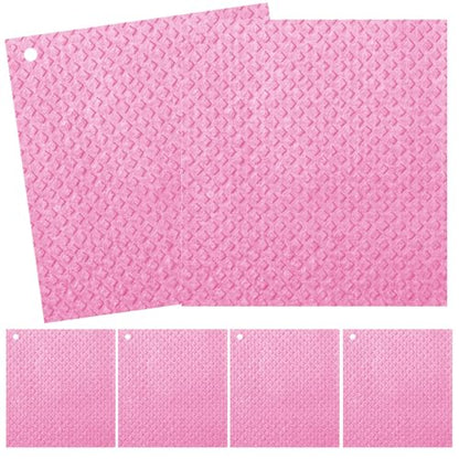 6 Packs Swedish Kitchen Dish Cloths - Reusable Paper Towels for Counters & Dishes - Eco-Friendly Cellulose Sponge Cloth (Pink) - color: P-pink
