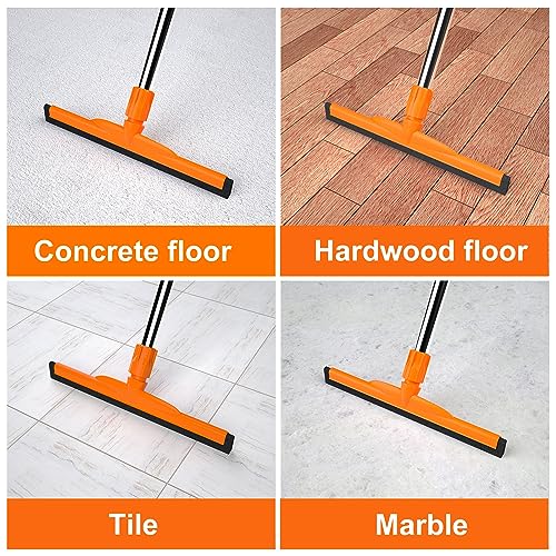 ITTAR Heavy-Duty Floor Squeegee, 62" Adjustable Handle, EVA Foam Blade, Ideal for Concrete, Garage, Patio & More