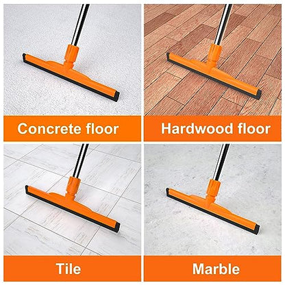 ITTAR Heavy-Duty Floor Squeegee, 62" Adjustable Handle, EVA Foam Blade, Ideal for Concrete, Garage, Patio & More