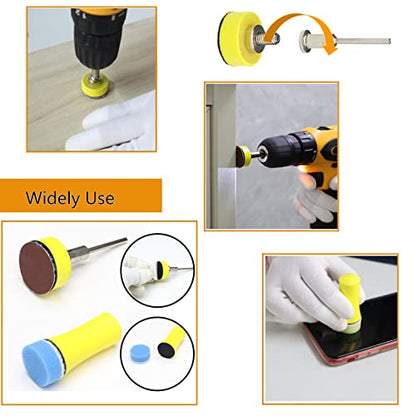 1inch Sandpaper 40-7000grit Sanding Disc with Shank Backer Plate and Soft Foam Buffering Pad Grinding Abrasive Sponge Sanding Disc Pad Kit for Wood Metal Mirror Jewelry Car 132PCS - style: 1inch-131pcs