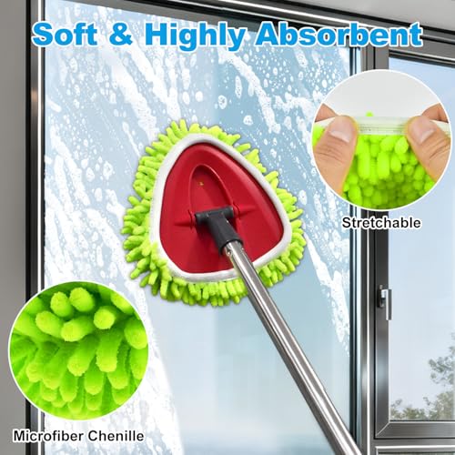 Mop Heads Replacements for Ocedar, Mop Replace Head for o Cedar Easywring 1 Tank, Spin Mop Replacement Head Include 3 Mop Refills Machine Washable Reusable Deep Cleaning and 3 Chenille Mop Pads