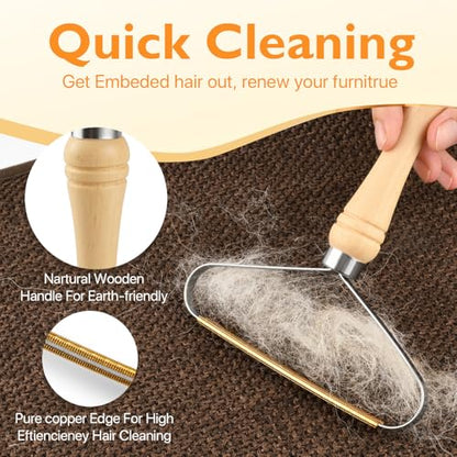 Pet Hair Removal Tool 3 Pack Dog Cat Hair Remover Carpet Scraper Rake Fur Removal Brush Lint Remover Shaver for Car Furniture Couch - color: Blue