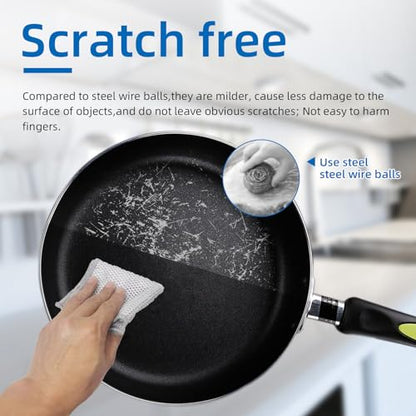 Large Size Non Scratch Steel Wire Dishwashing Rags and Steel Scrubber,Substitute for Steel Wool Scrubbers,Kitchen Cleaning Cloths, Multifunctional Wire Dishcloth for Pots,Pans,Dishs,Flatwarel - size: 11.8"L x 11.8"W