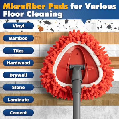 6 Pack Spin Mop Replace Head for O Cedar, Microfiber Mop Heads Replacements for Ocedar Easywring 1 Tank Spin Mop, Wet & Dry Use for Floors, Walls, Ceilings, and Windows Cleaning, Included Laundry Bag