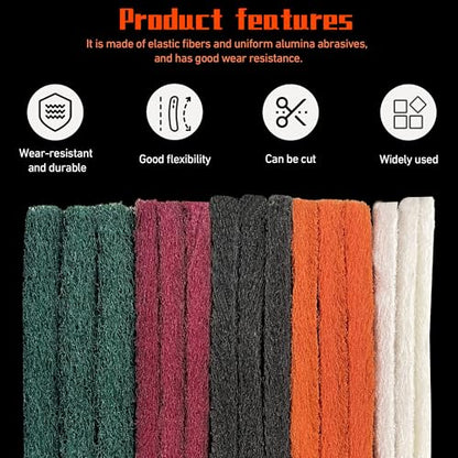 Hand Pads Coarse Medium Fine Superfine 5 Different Specifications Assortment General Purpose Scouring Pad ldeal for Garden Tools and Grills, Automotive Body Tools 15 Pack 6 x 9 Inch