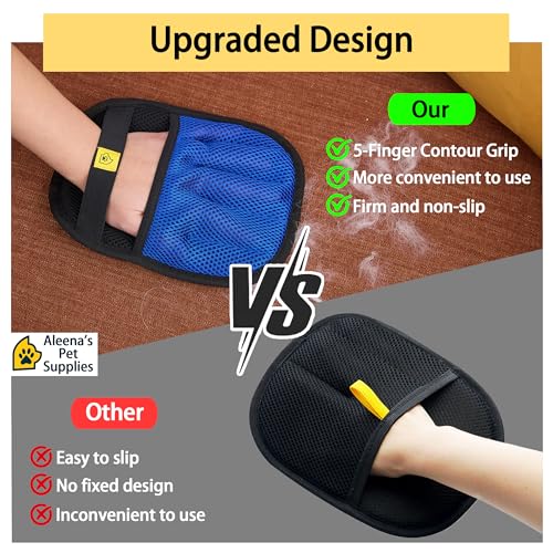 Pet Hair Removal Glove – Reusable 5-Finger Electrostatic Fur Remover for Cats & Dogs – Washable Multi-Surface Cleaning Glove (1Pcs_Blue) - color: 1Pcs_Blue