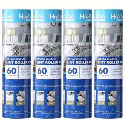 8 Inch Lint Roller Refills for Scotch-Brite 50% Stickier Lint Roller, Fits 8" Large Lint Rollers with 1 3/4" ID, 240 Easy Tear Sheets (Pack of 4), Sticky Lint Roller Sheets - size: 8" / 240 Sheets