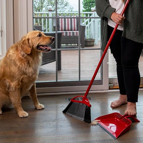 O-Cedar Pet Pro Broom with Step-On Dustpan | Remove 99% with One Sweep | Removes 3 Times More Pet Hair | Quiet Cleaning Tool for Cat and Dog Owners - size: PowerCorner Pet Pro Broom