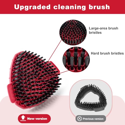 Mop Heads Replacements,Mop Handle,Scrub Brush,Base for Ocedar Easywring 1 Tank,Include 2 Microfiber Mops Replace Head,30-58" Adjustable Mop Stick,1 Scrubber Head,1 Spin Base,Bucket not Included - color: White-2