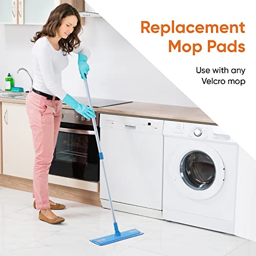 Superio Miracle Mop Set 2 Pack, Microfiber Flat Mop Wet and Dust Mop for Vinyl Plank, Hardwood, Laminate, Tile Flooring, Wall, with Aluminum Telescopic Handle, and Microfiber Mop Pad, Blue - size: Full Mops-2