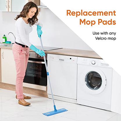Superio Miracle Mop Set 2 Pack, Microfiber Flat Mop Wet and Dust Mop for Vinyl Plank, Hardwood, Laminate, Tile Flooring, Wall, with Aluminum Telescopic Handle, and Microfiber Mop Pad, Blue - size: Full Mops-2