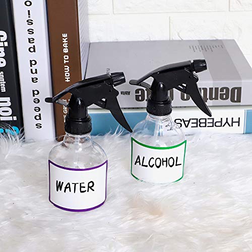 SUPERLELE Spray Bottles 7pcs 8oz Empty Plastic Spray Bottle with Adjustable Nozzle for Hair and Cleaning Solutions Includes Funnel and Labels