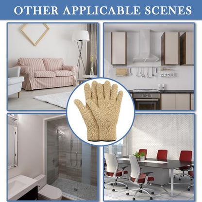 Geyoga 12 Pairs Microfiber Dusting Gloves Household Dusting Cleaning Glove Washable Plant Dusting Mittens - size: Large