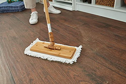Harper Live.Love.Clean. Bamboo 2-in-1 Smooth Surface Wet/Dry Dust Mop with (2) Washable Pads for Cleaning Dust, Pet Hair & Fine Dry Dirt - style: Bamboo Wet/Dry Dust Mop
