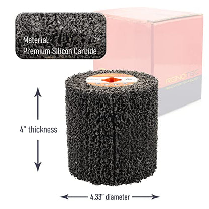 Black Cleaner Flap Wheels, Strip Drum, 110x100mm, 4 inch, for Pickling, Removing Rust, Paints, enamels, oxidations. for Burnishing Polishing Machine (40 GRIT) - style: Strip Drum #40