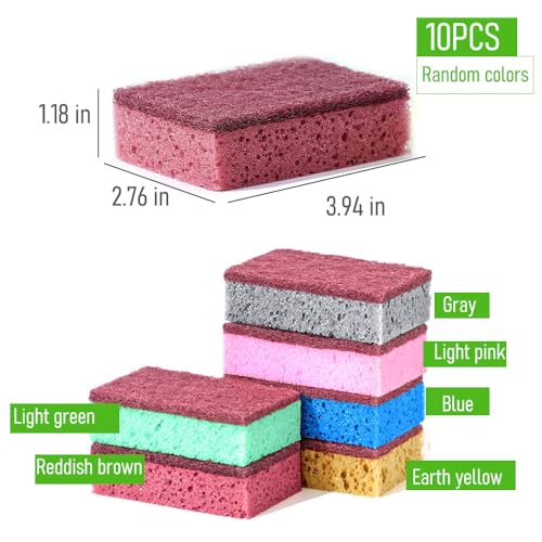 Non-Scratch Household Cleaning Sponges- Scrubbing Dish Sponge Ideal for Washing Kitchen,Dishes, Bathroom &More - 3 Kitchen Cleaning Sponges