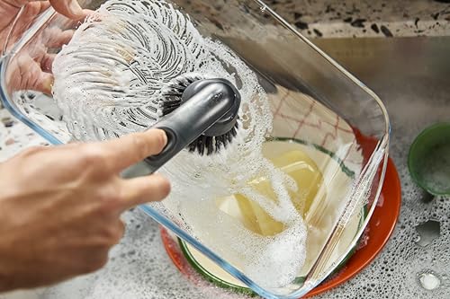 Joseph Joseph SinkTech Refillable Soap-Dispensing Dish Brush with Stainless Steel Storage Stand Drip Tray - style: Soap dispensing Brush with Stand
