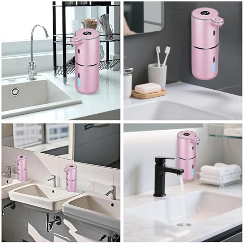 OHIFAST Automatic Liquid Soap Dispenser Touchless, USB Rechargeable Smart Hand Soap Dispenser, 6-Level Adjustable, 12.8oz/380mL Wall Mounted for Bathroom Kitchen Accessories Dish Soap-Rose Gold - color: Rose Gold, style: Liquid