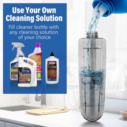 Microfiber Hardwood Floor Spray Mop with 3 Pads & Refillable Bottle | 400+ML refillable bottle, 360° swivel head, wet mopping & dry sweeping for hardwood, tile, laminate and sealed wood floors. - color: Dark Blue