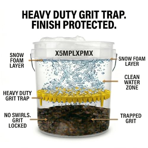 10.4" Heavy Duty Car Wash Bucket Insert (2-Pack) & Wash Mitt Kit - 10.6 oz Detailing Dirt Separator & Grit Trap, Scratch-Free Auto Wash, Fits 3.5 to 5 Gallon Buckets (Yellow Kit) - color: 2pack Yellow