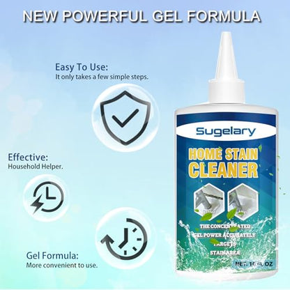 Sugelary Mold Stain Cleaner Gel, 10 fl oz Multi Home Stain Cleaning Gel for Washing Machine Seals, Fridge Gaskets, Tile Grout, Sink and Bathroom Use - size: 10 Fl Oz (Pack of 1)