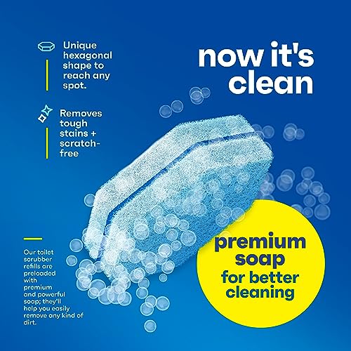 CleanGenius Disposable Prefilled Toilet Cleaning Scrubbers (60 Count) - size: 1 Count (Pack of 60)