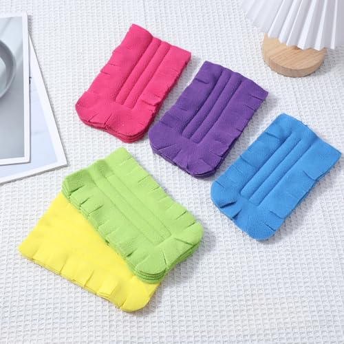 20 Pcs Reusable Duster Refills, 360° Fleece Cleaning Pads for Ceiling Fans, Blinds & Furniture (Blue, Pink, Yellow, Green, Purple, 7.3 x 4.7 Inches)