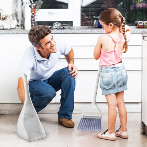 MAGICLULU Mini Broom and Dustpan Set with Toothed Dustpan Compact Handheld Sweeper for Kitchen Car Desktop Small Spaces Cleaning